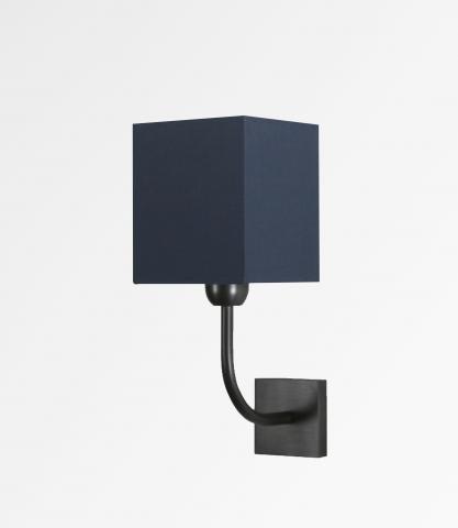 ABA 1 in brushed bronze with lampshade in Seta nuit (fabric from category 3)