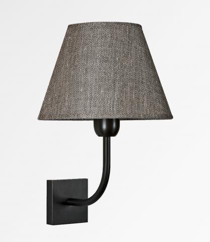 ABA 1 in brushed bronze with lampshade in Kanak ecorceé (fabric from category 4)