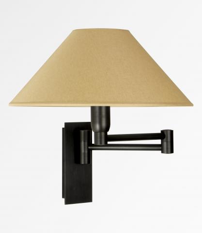 AHMOSIS -SW in brushed bronze with lampshade in Seta moka (fabric from category 3)