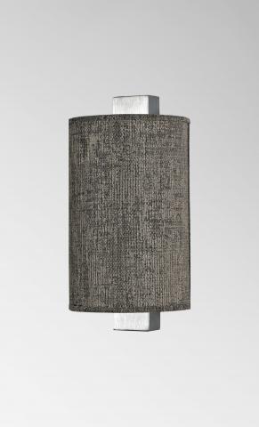 CHABAKA 1 in brushed chrome with lampshade in Trento lave (fabric from category 3)