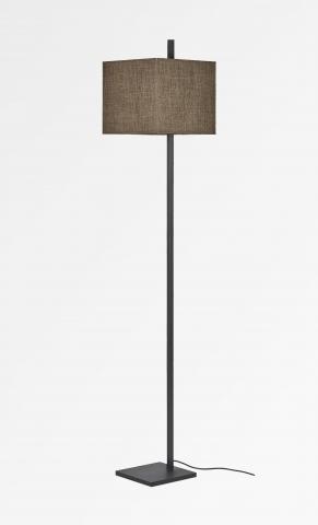 FARAS FLOOR in brushed bronze with lampshade in Sami bronze (fabric from category 2)