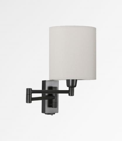 MAMMISI +SW in brushed bronze with lampshade in Coton calcaire (fabric from category 1)