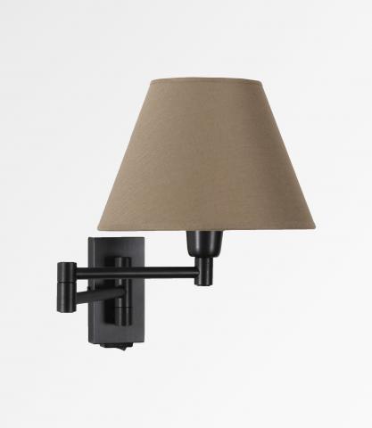MAMMISI +SW in brushed bronze with lampshade in Seta taupe (fabric from category 3)