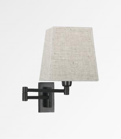 MAMMISI -SW in brushed bronze with lampshade in Lin Moscou (fabric from category 2)