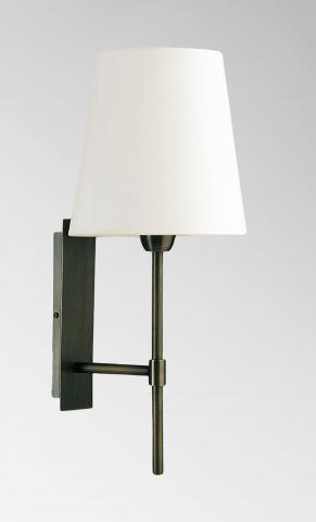 NECTANEBO 2 in brushed bronze with lampshade in Chinette ivoire (fabric from category 0)