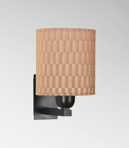 RAMOSE 1 in brushed bronze with lampshade in Boston saumon (fabric from category 4)