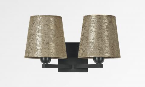SECHAT in brushed bronze with lampshades in Gabala caramel (fabric from category 3)