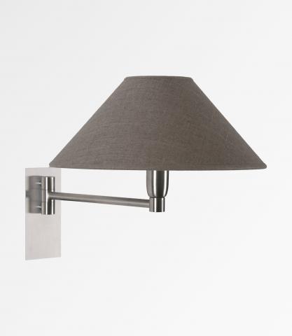 SOKARIS -SW in brushed chrome with lampshade in Lin Pompéi (fabric from category 2)