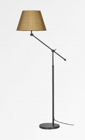 TEMBO in brushed bronze with lampshade in Turda abricot (fabric from category 3)