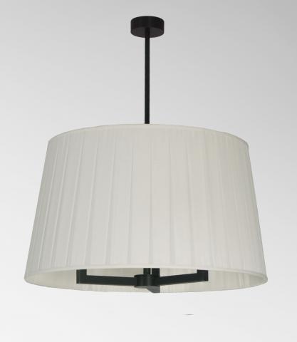 TOURAH 3 LARGE in brushed bronze Ø60cm with lampshade in Plissé cousu main