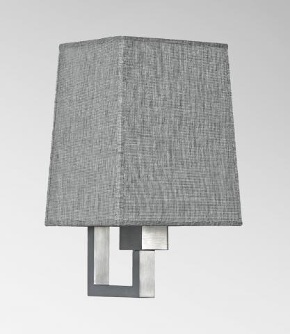 TOURI 1 in brushed chrome with lampshade in Ascot métal (fabric from category 3)