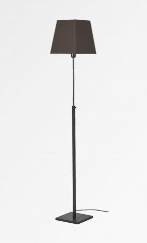 ZABARAH in brushed bronze with lampshade in Seta anthracite (fabric from category 3)