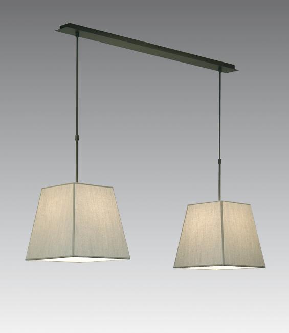 MEREROUKA 2 in brushed bronze with lampshades in Lin pirée (fabric from category 2)