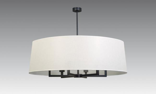 TOURAH 6 LARGE in brushed bronze with lampshade Ø100cm in Chinette ivoire
