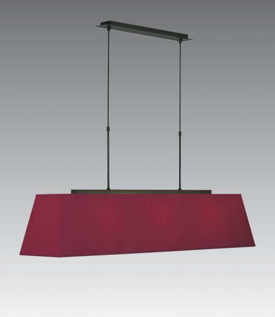 HENOUTMIRE 3 in brushed bronze with lampshade LARGE in Seta framboise (fabric from category 3)