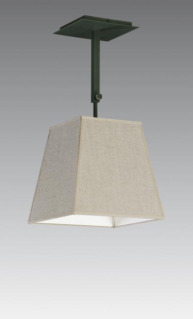 MEHA in brushed bronze with lampshade in Lin Pirée (fabric from category 2)