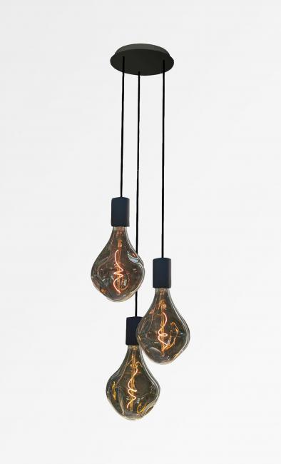 ARTEMIS 3 o20 in brushed bronze with three silver bulbs