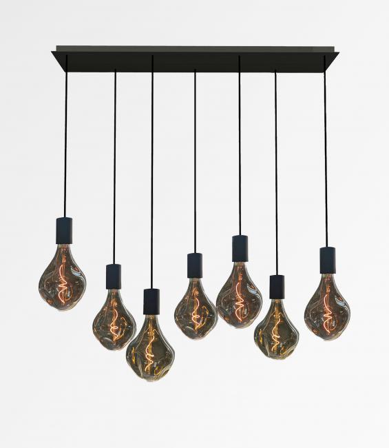ARTEMIS 7 # in brushed bronze with zeven silver bulbs