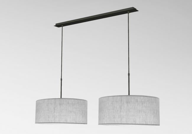 MEREROUKA 2 in brushed bronze with lampshades in Lin Moscou (fabric from category 2)