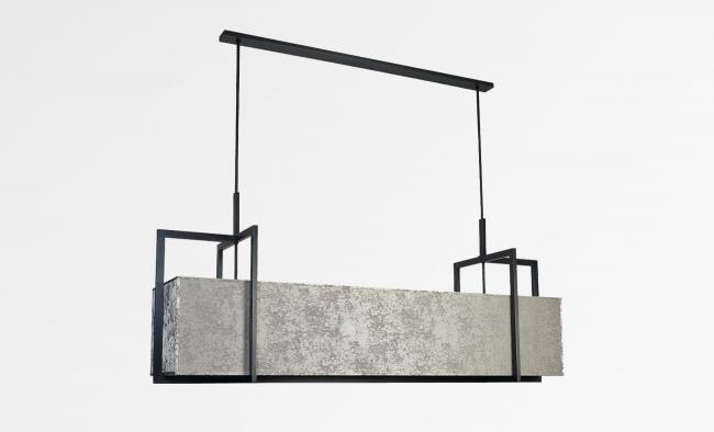 MELETIS 155 in brushed bronze with lampshade in Gabala platinium (fabric from category 3)