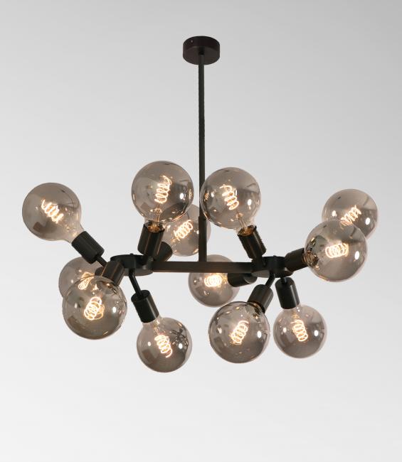 OURIS 2 in brushed bronze with silver bulbs