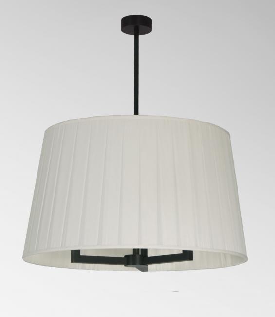 TOURAH 3 LARGE in brushed bronze with lampshade in Plissé cousu main