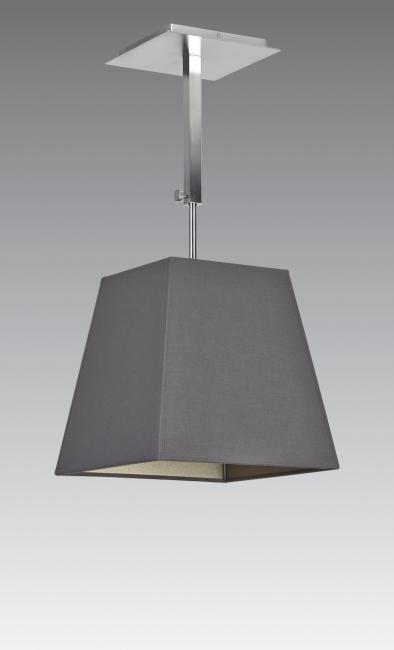 MEHA in brushed chrome with lampshade in Coton schiste (fabric from category 1) inside platine