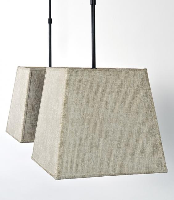 MEREROUKA 2 in brushed bronze with lampshades in Trento ficelle (fabric from category 3)