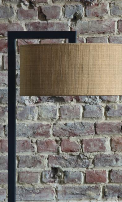 DEP in brushed bronze with lampshade in Turda abricot (fabric from category 3)